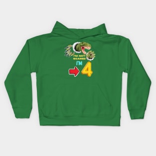 4th Birthday Dinosaur Roaring Kids Hoodie